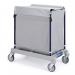 Side opening steel laundry trolley with plastic coated bags, 200litres with lid 357392