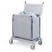 Side opening steel laundry trolley with plastic coated bags, 200litres with lid 357392