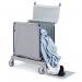 Side opening steel laundry trolley with plastic coated bags, 200litres with lid 357392