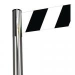 Tensabarrier Advance retractable belt barrier system - wide 150mm web post - Chrome post 359397