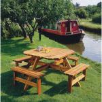 Octagonal wooden picnic table 359677