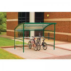 Premier cycle shelter and cycle rack - standard shelter - plastic roof