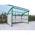 Premium cycle shelter and cycle rack - extension shelter - plastic roof and perforated steel sides 360734