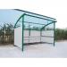 Premier cycle shelter and cycle rack - standard shelter - plastic roof and perforated steel sides 360735