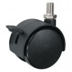 50 mm Furniture Castor m 8 X 15 Thread - Swivel with Brake 360836