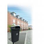 Hooded outdoor post mounted bin 361297