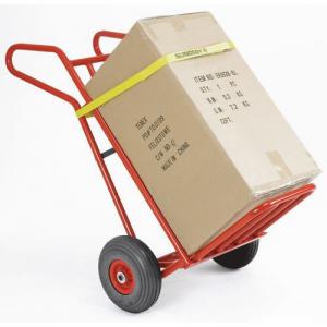 Ergonomic heavy duty handtruck with folding toe plate - on puncture