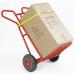 Ergonomic heavy duty handtruck with folding toe plate - on puncture proof wheels 365265