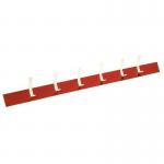 Wall Rack - Red 6 Hooks - Length 1000 mm 366265