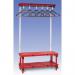 Cloakroom Unit with Hangers - Red 12 Hangers - Length 2000 mm 366289