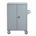 The image shows a set of compact and sleek Slingsby mobile storage cabinets. Each cabinet has a silver handle and is on wheels for easy movement. The cabinets are closed and neatly stacked, providing ample storage space for various items.