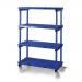 Plastic shelving - up to 360kg - Mobile units - Blue - Choice of 4 widths and 3 depths 367289