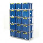 Really Useful Box® wire-shelf archive storage with containers - Complete with 15 opaque boxes 367612