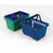 Plastic shopping baskets - pack of 12, blue 370766