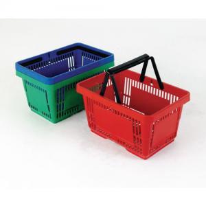 Plastic shopping baskets - pack of 12, green 370767