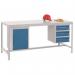 1800 X 750 Bench Steel Top, 3 Drawer & Cabinet 371310