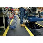 Diamond-plate Anti-fatiguematting 910 X 1520 mm Black with Yellow Borders 371704