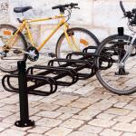 Post mounted modular cycle stand - black - double sided - 12 bike capacity 372215