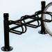 Post mounted modular cycle stand - black - single sided - 3 bike capacity 372218