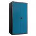 Black carcass cupboard - blue doors, 1780mm high with 3 shelves 372795