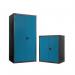 Black carcass cupboard - blue doors, 1780mm high with 3 shelves 372795