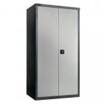 Black carcass cupboard - grey doors, 1780mm high with 3 shelves 372797