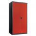 Black carcass cupboard - red doors, 1780mm high with 3 shelves 372798