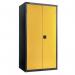 Black carcass cupboard - yellow doors, 1780mm high with 3 shelves 372799