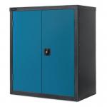 Black carcass cupboard - blue doors, 1015mm high with 1 shelf 372800