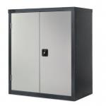 Black carcass cupboard - grey doors, 1015mm high with 1 shelf 372802