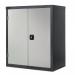 Black carcass cupboard - grey doors, 1015mm high with 1 shelf 372802