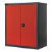 Black carcass cupboard - red doors, 1015mm high with 1 shelf 372803