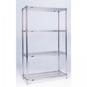 Slingsby chrome wire shelving system starter bay - 4 shelf levels,