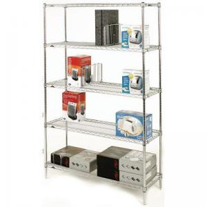Slingsby chrome wire shelving system starter bay - 5 shelf levels,