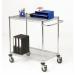 Adjustable chrome wire shelf trolleys, 2 shelves - shelf L x W x 1219 x 457mm 372997