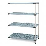 Metromax Q polymer shelving - 4 shelf add-on unit 373033