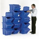 Heavy Duty Storage Bin With Lid-Blue Pac