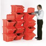 Heavy Duty Storage Bin With Lid-Red Pack