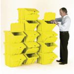 Heavy Duty Storage Bin With Lid-Yellow P