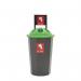 Colour coded recycling bins, green cup bank 374616