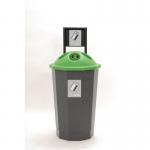 Colour coded recycling bins, green can bank 374618