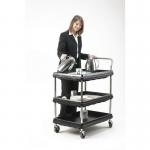 Deep ledge catering and clearing shelf trolleys - 3 tier - Black 375056