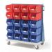 Louvre panel trolleys with small parts bins - Complete with containers Single sided 375057