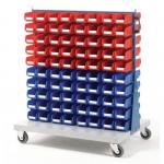 Louvre panel trolleys with small parts bins - Complete with containers Double sided 375060