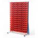 Single-sided louvre panel racks, with 120 red bins 375103