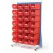 Single-sided louvre panel racks, with 28 red bins 375106