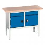 Verso Static Storage Bench 1250 mm Long with 2 Drawers & 2 Cupboards 375216