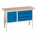Verso Static Storage Bench 1500 mm Long with 3 Wide Drawers & Cupboard 375219