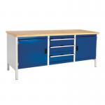 Cubio Storage Bench Mpx - H 840 X W 2000 X D 7502 Cupboards, 3 Drawers 375291