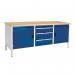 Cubio Storage Bench Mpx - H 840 X W 2000 X D 7502 Cupboards, 3 Drawers 375291
